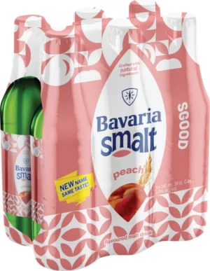 Bavaria-Peach-Flavoured-Malt-Non-Alcoholic-Beer-Bottle-Pack-of-6-x-330-ml