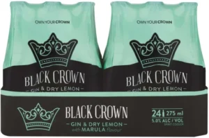 Black-Crown-Gin-Dry-Lemon-with-Marula-Flavour-Spirit-Cooler-Pack-of-24-x-275-ml-NRB